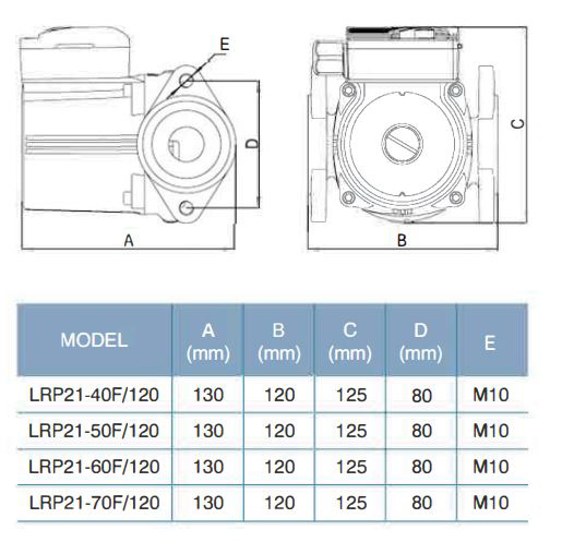 پمپ سیرکولاتور خطی لئو مدل LRP21-40F/120