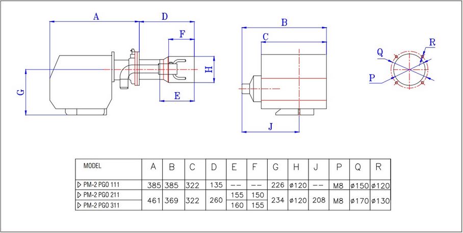 ابعاد مشعل pm-2 pgo 311