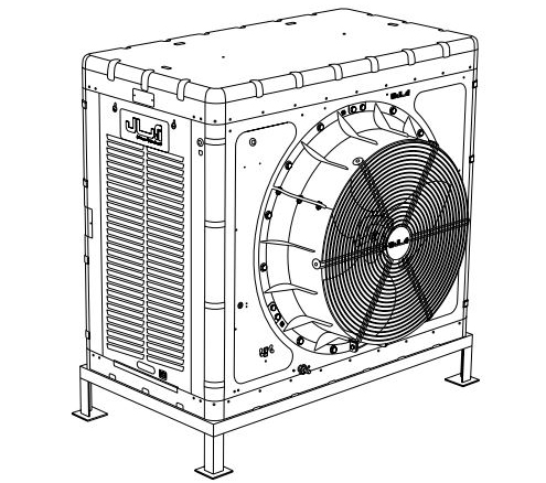 نصب کولر آبی صنعتی آبسال آکسیال مدل AC-AX130 در محیط باز