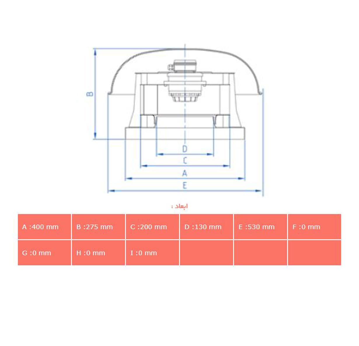 هواکش سقفی قارچی دمنده مدل REB-20/10L6S		