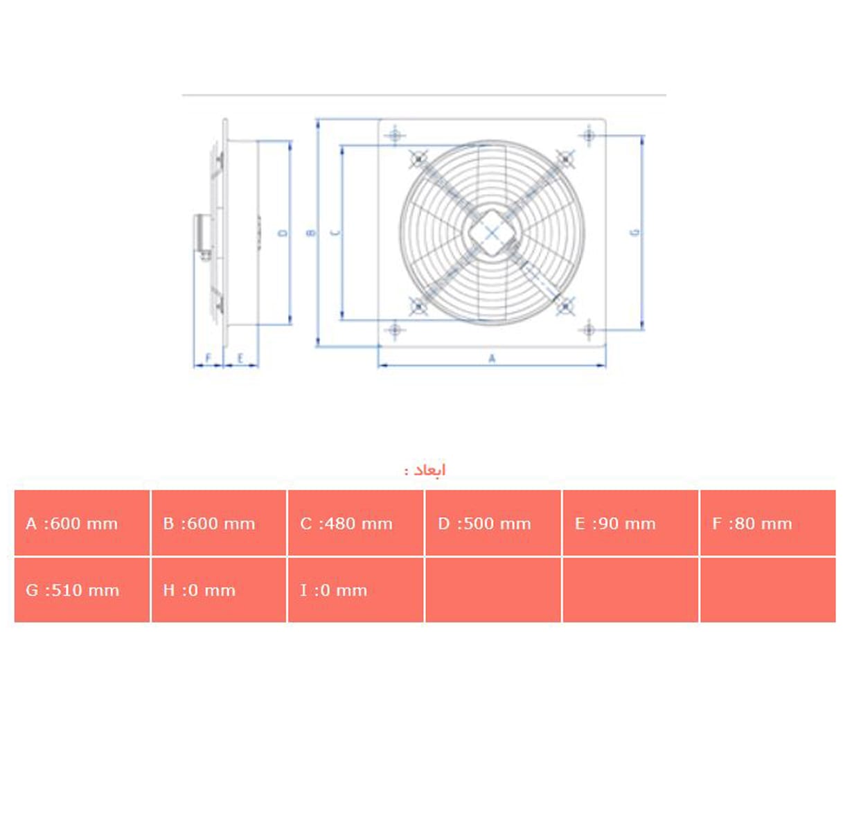 هواکش صنعتی دمنده ایلکا مدل VIE-50T4S