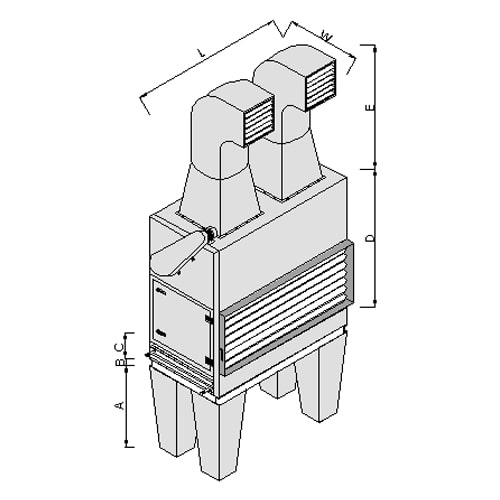 یونیت هیتر صنعتی زمینی تهویه آریا TU 100-200 W