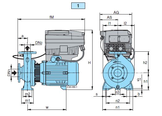 پمپ آب کالپدا سانتریفیوژ کوپل مستقیم مدل NMS4 150/315BE