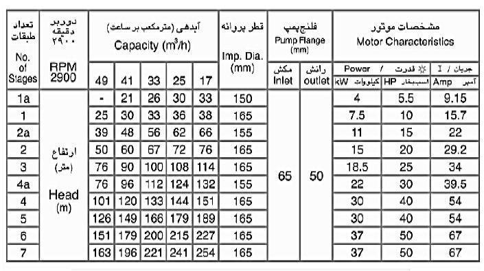 پمپ طبقاتی عمودی سمنان انرژی مدل WKLV-13 با موتور 1450 دور