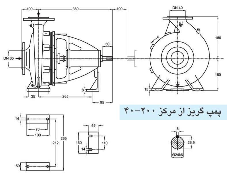 پمپ آب پمپیران مدل 200-40 با موتور 7.5 کیلووات