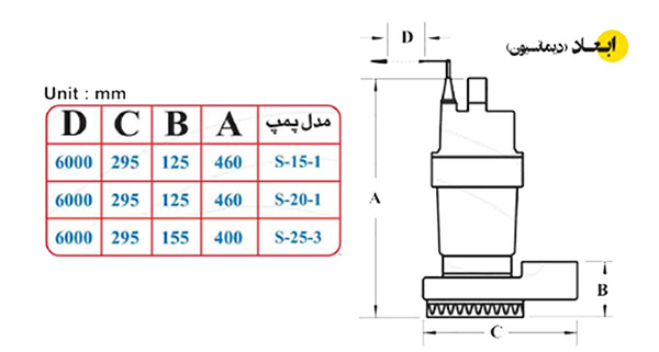 پمپ کفکش اسپیکو 3 اینچ مخصوص آب صاف مدل S15-1