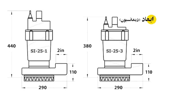 پمپ لجن کش اسپیکو 2 اینچ مخصوص آب های حاوی مواد ساینده مدل SI-25-1