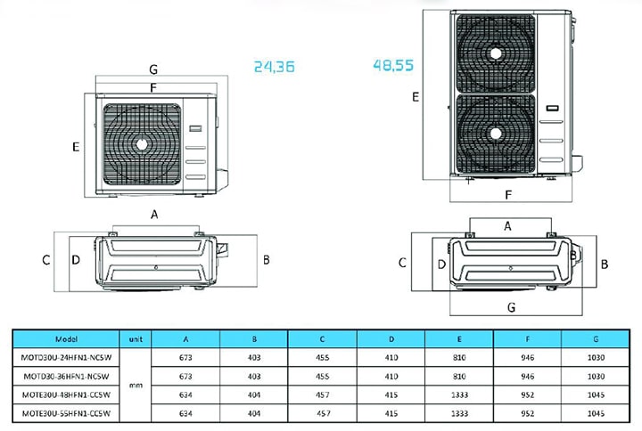 داکت اسپلیت کانالی میدیا مدل MHGT-48HWFN1