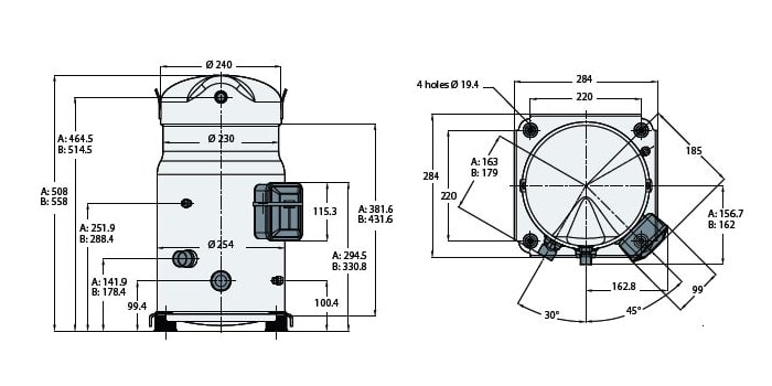 کمپرسور اسکرال دانفوس 7.5 اسب مدل SM90-4VM