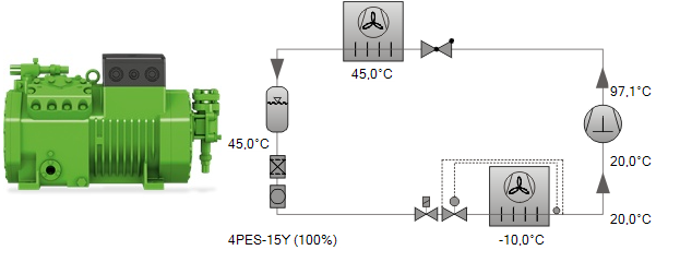 کمپرسور بیتزر 15 اسب رفت و برگشتی مدل 4PES-15Y