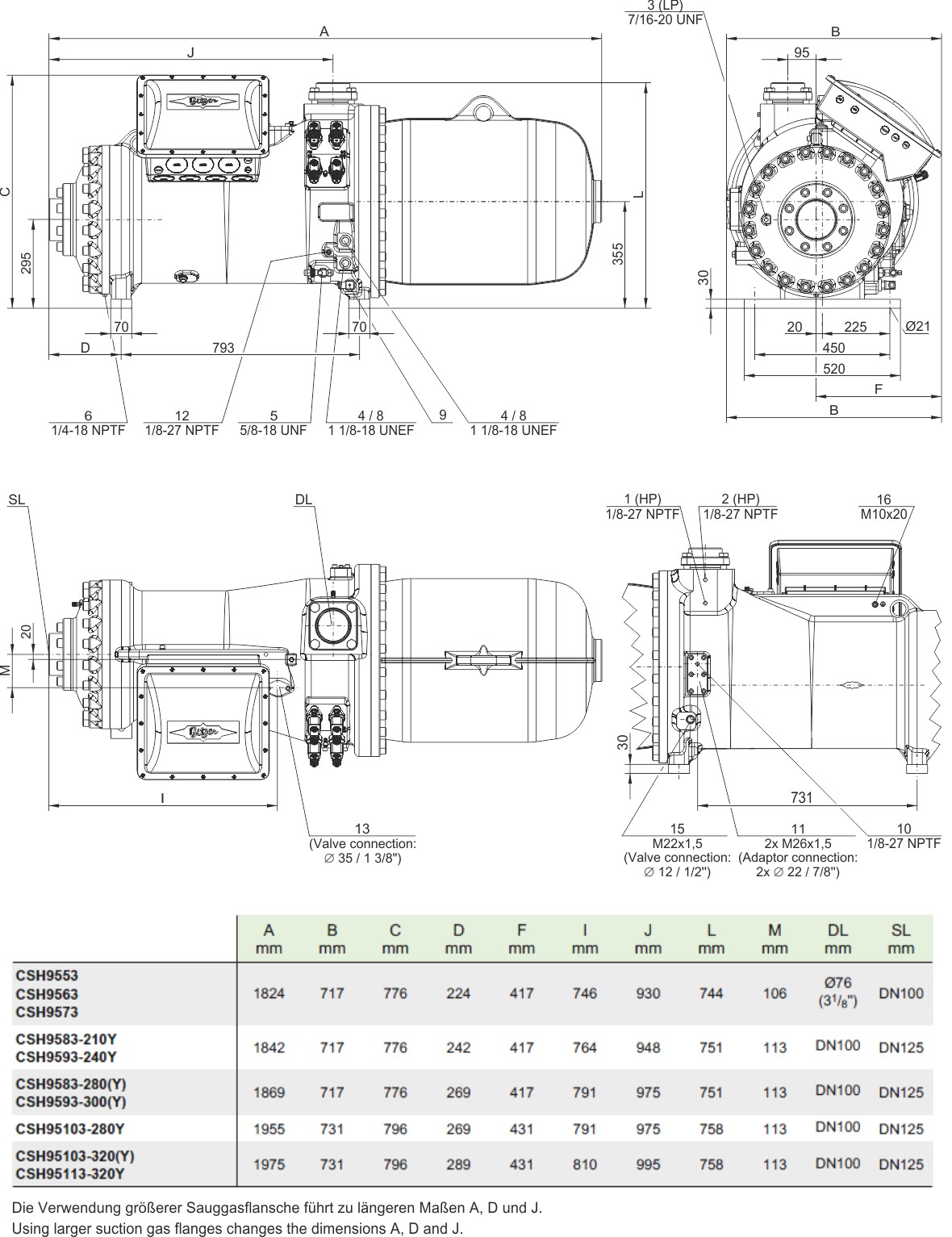 کمپرسور بیتزر 210 اسب اسکرو مدل CSH9563-210Y