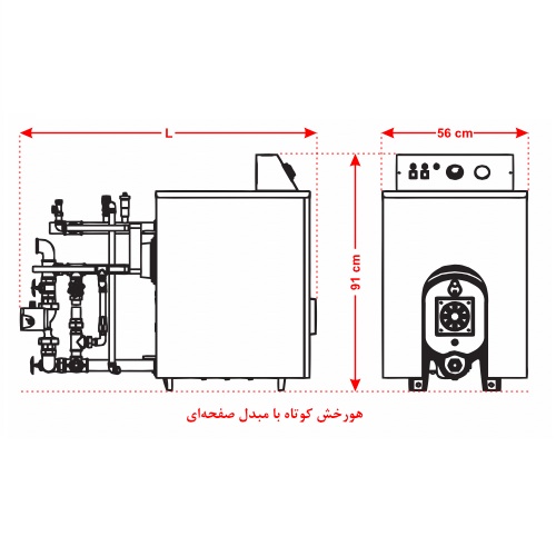 پکیج زمینی شوفاژکار هورخش کوتاه 5 پره 