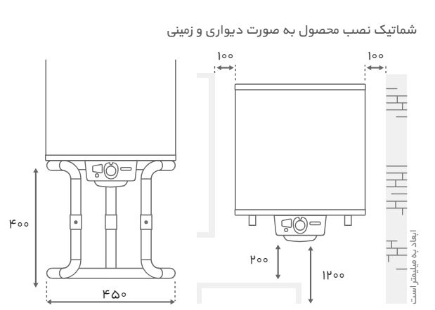 آبگرمکن برقی مخزن دار بوتان مدل Noble 50 E