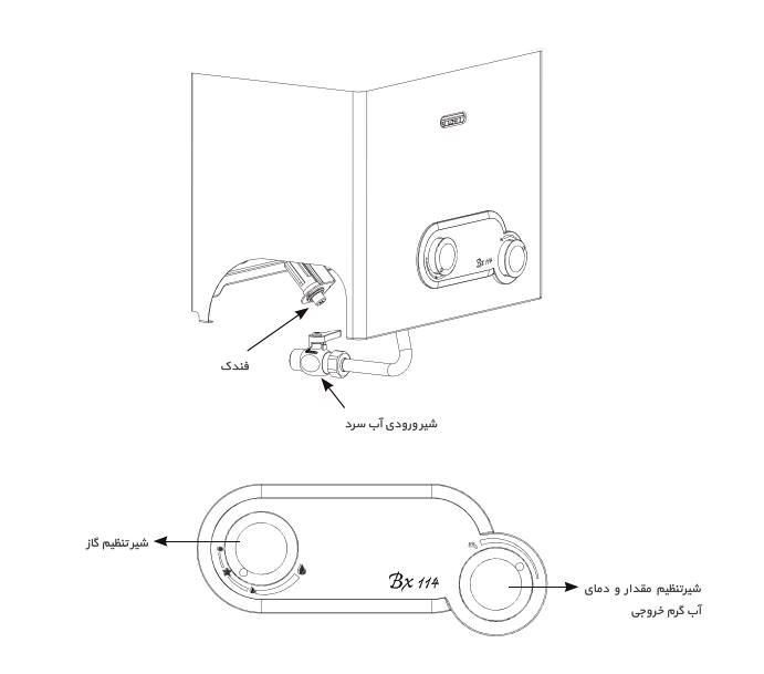 آبگرمکن دیواری بوتان مدل bx114