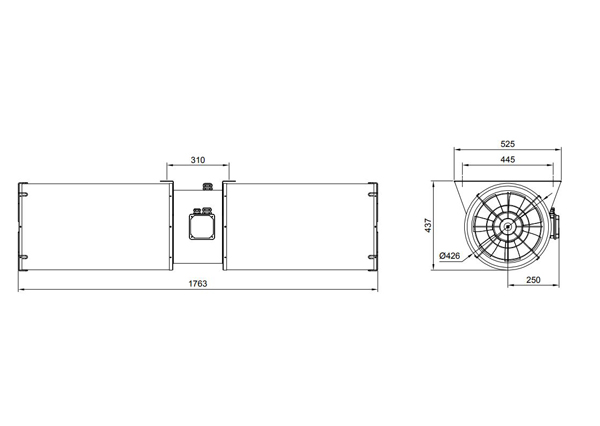 جت فن آکسیال دمنده مدل DAJH-355-NN1.3-0.25-2-4T-F300