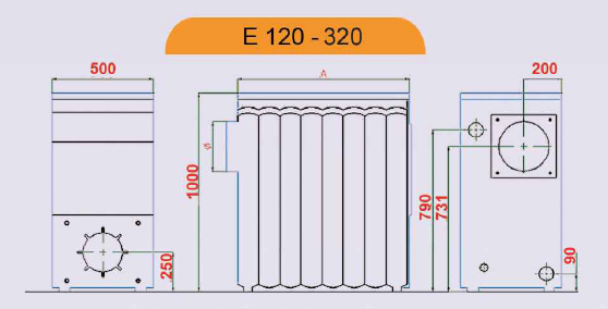 دیگ چدنی ایرفو 9 پره مدل E200