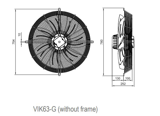 فن آکسیال دمنده ایلکا فلزی معکوس مدل VIK-63G4S2-L