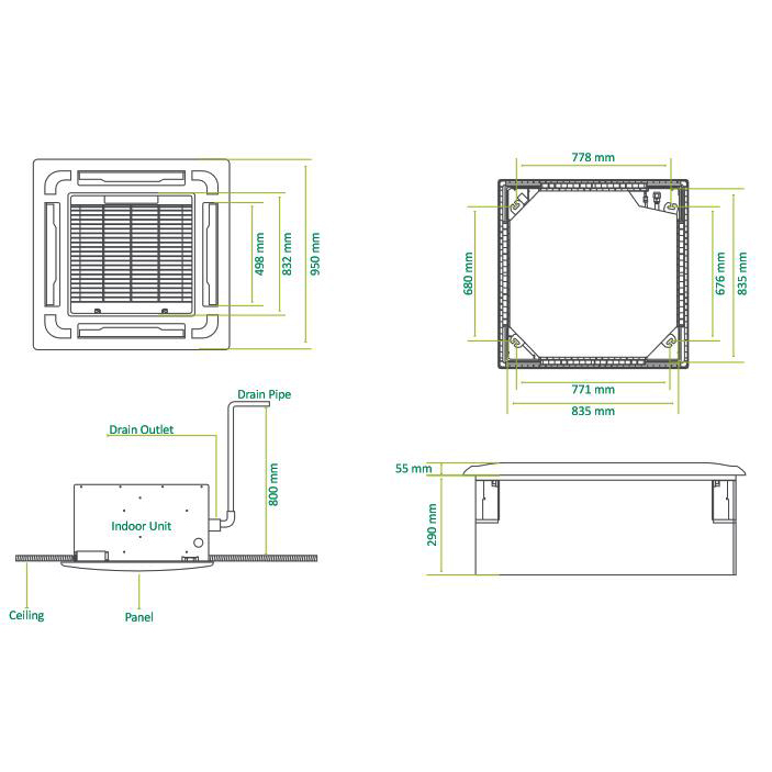 فن کوئل گرین کاستی 4 طرفه 1400 cfm