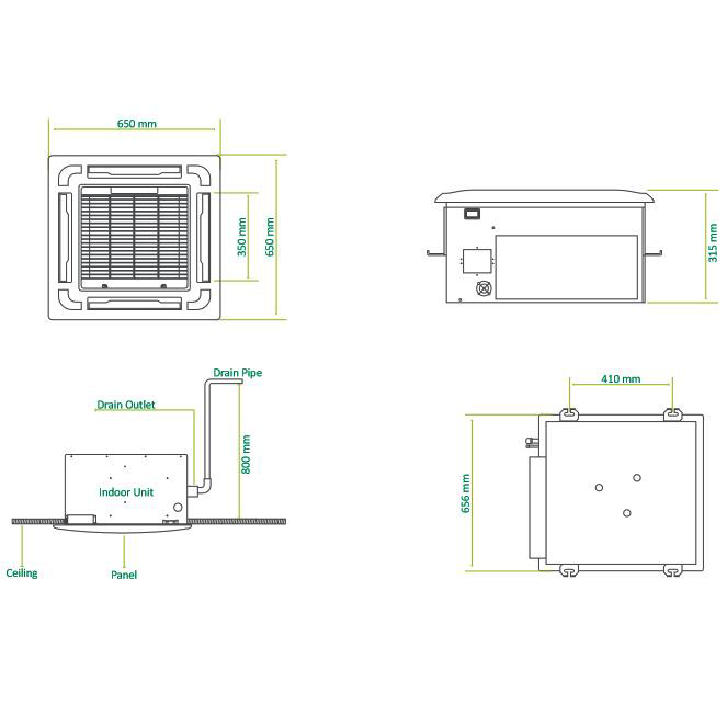 فن کوئل گرین کاستی 4 طرفه 300 cfm