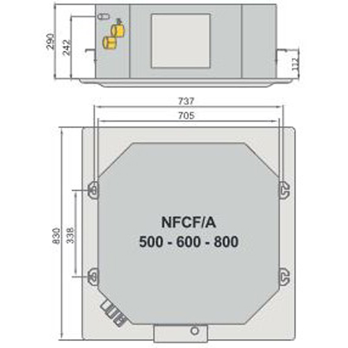 فن کویل کاستی چهارطرفه دو لوله نیک NFCF/A-600