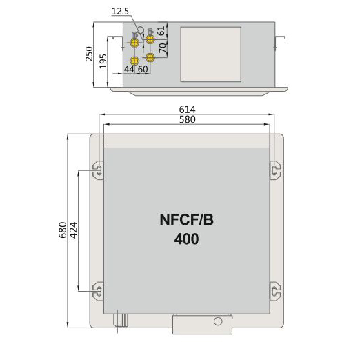 فن کویل کاستی چهارطرفه چهار لوله نیک NFCF/B-400