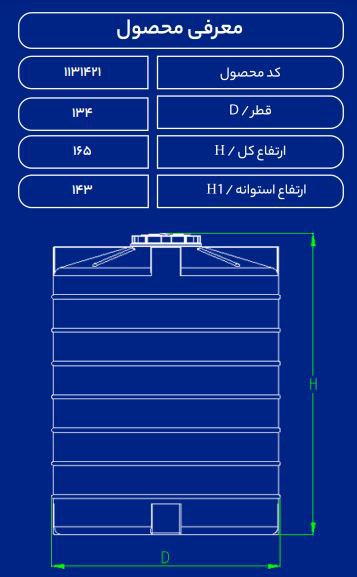 مخزن پلاستیکی 2000Lعمودی فین دارطبرستان