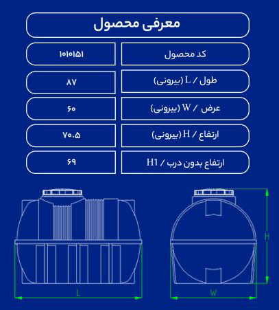 مخزن پلاستیکی 220L افقی طبرستان