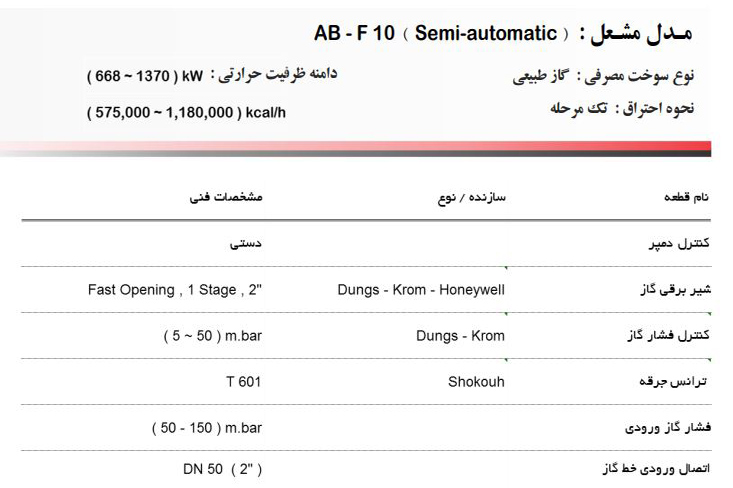 مشعل کوره آترا مدل AB-F10 Semi-automatic