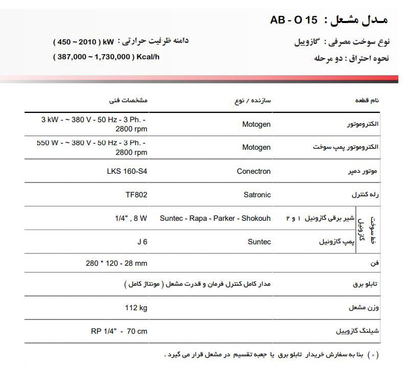 مشعل گازوئیل سوز آترا مدل AB-O15