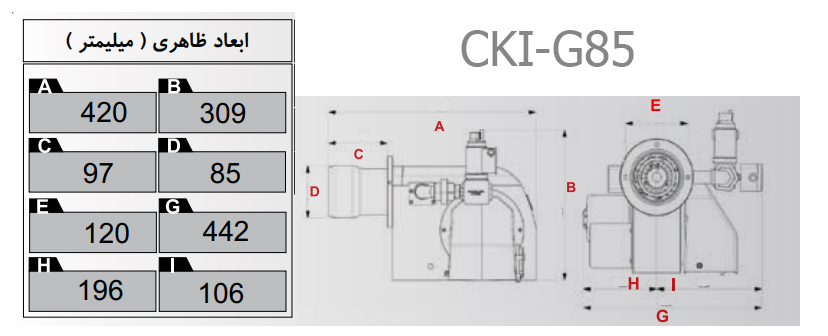 مشعل گازی شوفاژکار مدل CKI-G85