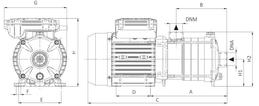 پمپ آب افقی طبقاتی سیستما مدل MR 2-6