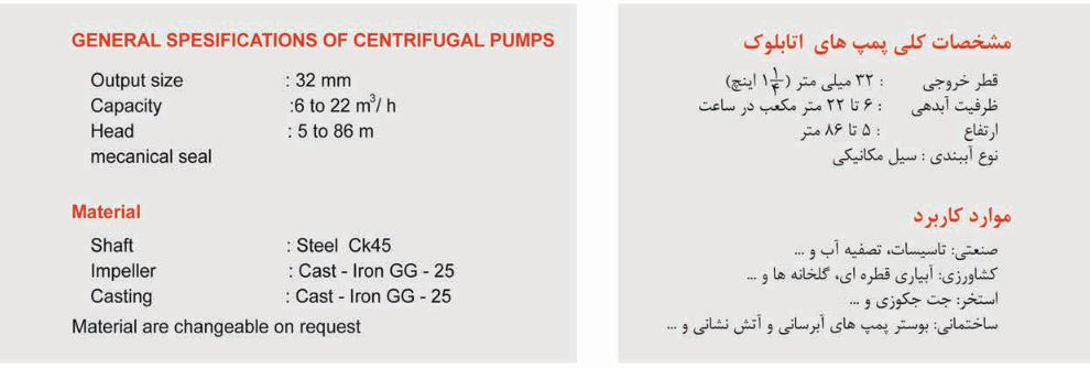 پمپ آب بهار پمپ مدل 160-32 با موتور 4 کیلووات