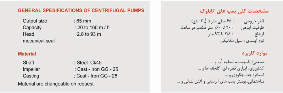 پمپ آب بهار پمپ مدل 160-65 با موتور 11 کیلووات