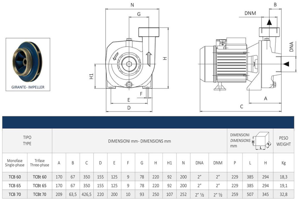 پمپ آب سانتریفیوژ زمینی سیستما مدل TCB 60