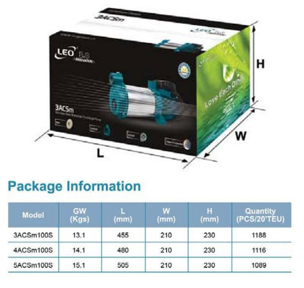 پمپ آب لئو سانتریفیوژ طبقاتی مدل 4ACS100S
