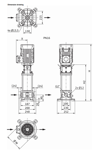 پمپ آب ویلو طبقاتی عمودی مدل HELIX V1609-1/16/E/S