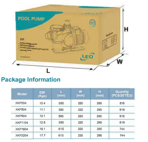 پمپ استخری لئو مدل XKP904