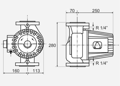 پمپ سیرکولاتور سیستما مدل UPRF 50-40-280