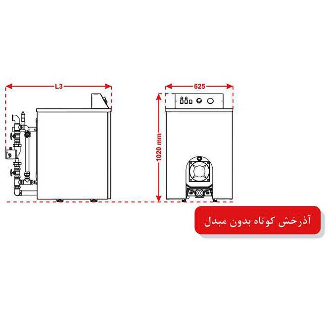 پکیج زمینی شوفاژکار آذرخش 8 پره فقط گرمایشی