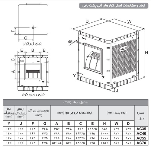 کولر آبی آبسال AC 35