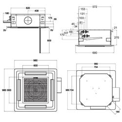فن کویل تهویه کاستی چهار طرفه اوشان CF-1200