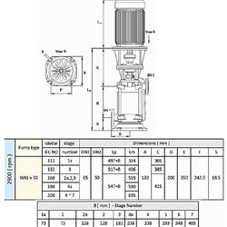 پمپ طبقاتی عمودی سمنان انرژی مدل WKLV-14 با موتور 1450 دور