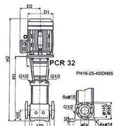 پمپ آب طبقاتی عمودی پمپیران مدل PCR32-5-2