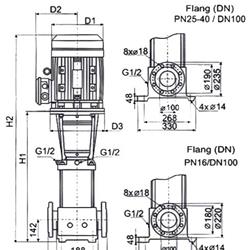 پمپ آب طبقاتی عمودی پمپیران مدل PCR64-2-2