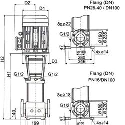 پمپ آب طبقاتی عمودی پمپیران مدل PCR90-3-2