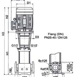 پمپ آب طبقاتی عمودی پمپیران مدل PCR150-1-1