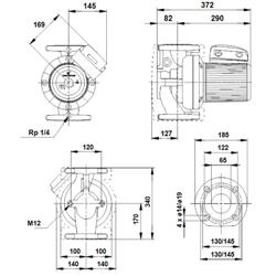 پمپ سیرکولاتور خطی گراندفوس تکفاز UPS 65-120 F