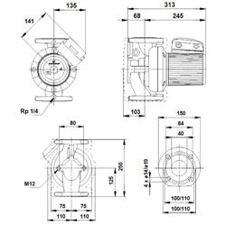 پمپ سیرکولاتور خطی گراندفوس سه فاز UPS 40-120 F