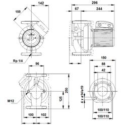 پمپ سیرکولاتور خطی گراندفوس سه فاز UPS 40-185 F 