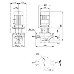 پمپ خطی سیرکوله گراندفوس TP 40-300/2